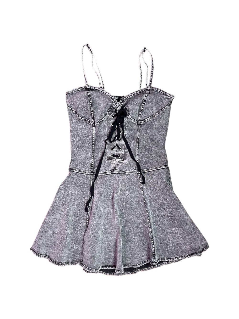 Hot Topic Social Collision Acid Wash Denim Mini Dress Women’s Small